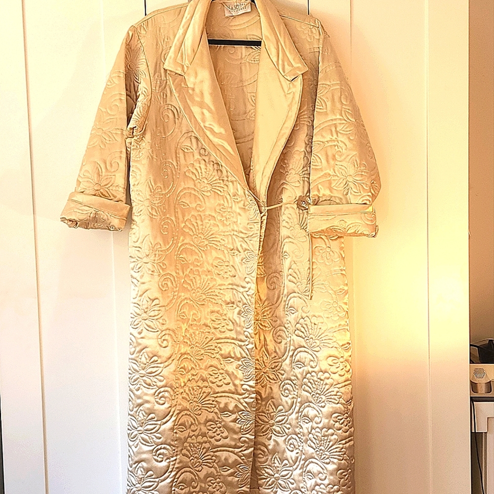 Stunning gold satiny finish long coat